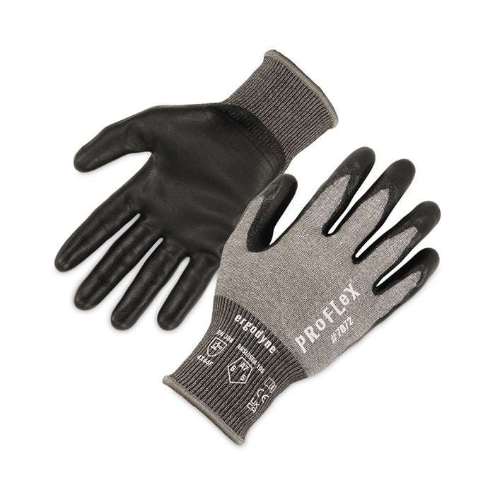 ProFlex 7072 ANSI A7 Nitrile-Coated CR Gloves, EN388: 4X44F, 9" Long, Medium, Gray, Pair