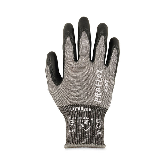 ProFlex 7072 ANSI A7 Nitrile-Coated CR Gloves, EN388: 4X44F, 9" Long, Medium, Gray, 12 Pairs