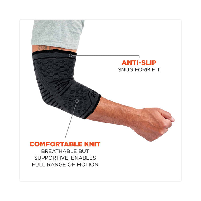 ProFlex 651 Elbow Compression Sleeve, Small, Gray/Black