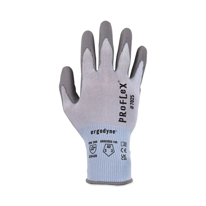 ProFlex 7025 ANSI A2 PU Coated CR Gloves, EN388: 2X42B, 9" Long, Small, Blue, Pair