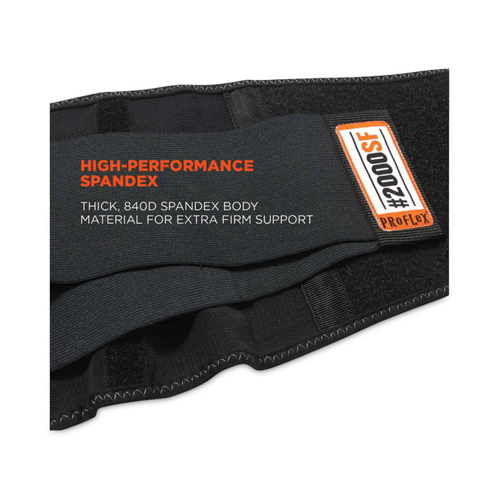 ProFlex 2000SF High-Performance Spandex Back Support Brace, 3X-Large, 46" to 52" Waist, Black