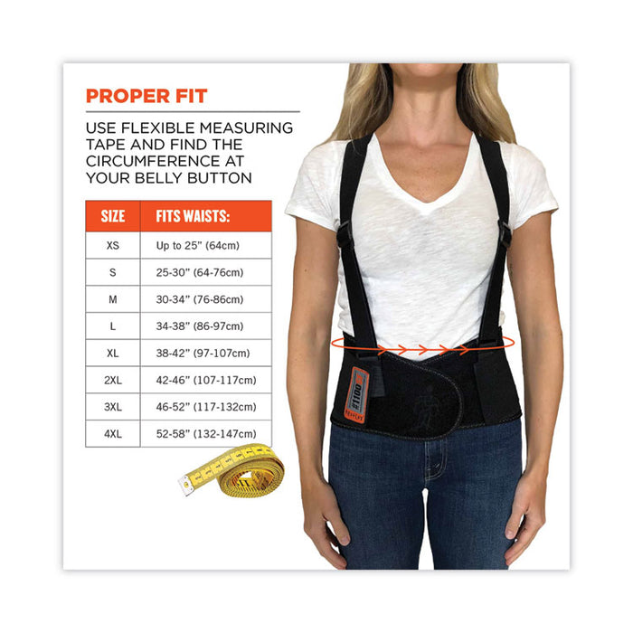 ProFlex 1100SF Standard Spandex Back Support Brace, 4X-Large, 52" to 58" Waist, Black