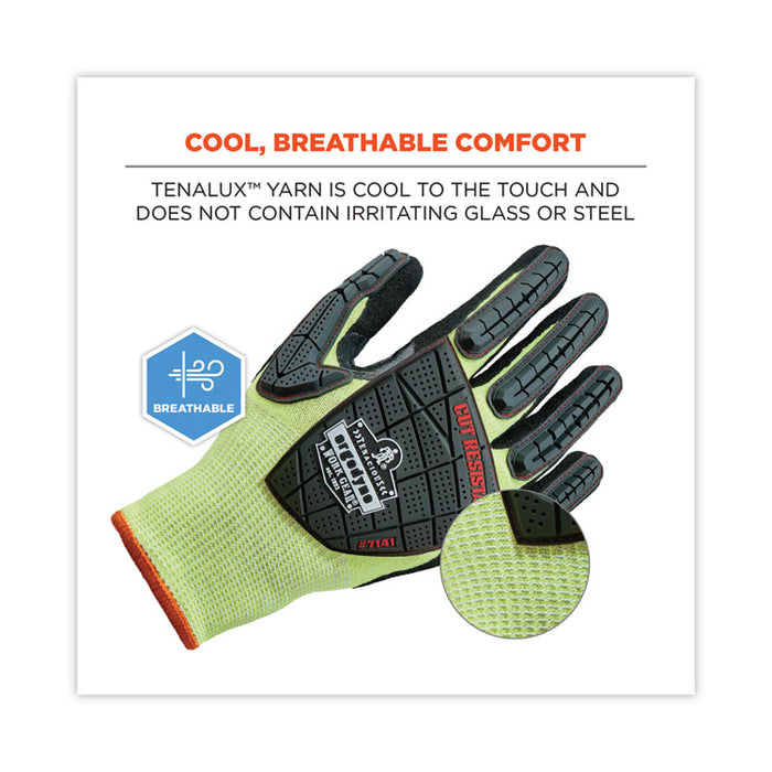 ProFlex 7141 ANSI A4 DIR Nitrile-Coated CR Gloves, EN388: 4X42DP, 9" Long, XX-Large, Lime, 72 Pairs/Carton