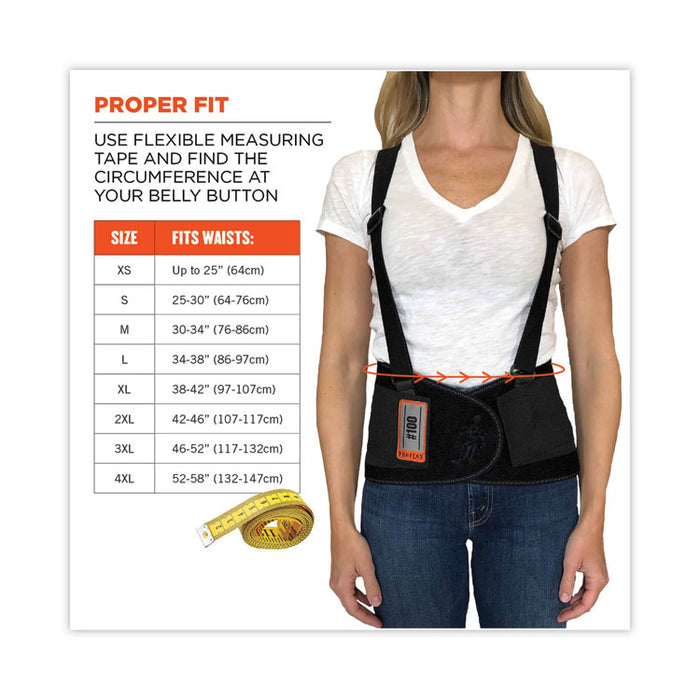 ProFlex 100 Economy Spandex Back Support Brace, Large, 34" to 38" Waist, Black