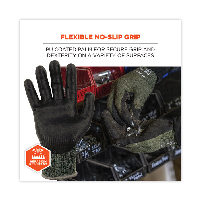 ProFlex 7070 ANSI A7 Nitrile Coated CR Gloves, EN388: 4X42F, 9" Long, Medium, Green, 12 Pairs