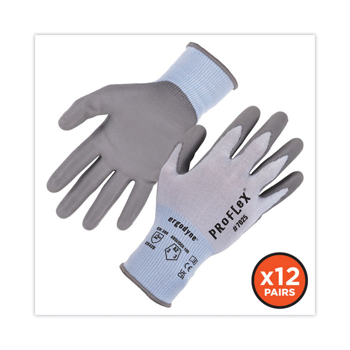 ProFlex 7025 ANSI A2 PU Coated CR Gloves, EN388: 2X42B, 9" Long, X-Large, Blue, 12 Pairs