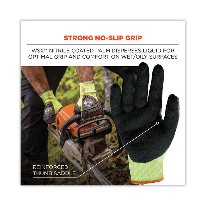 ProFlex 7141 ANSI A4 DIR Nitrile-Coated CR Gloves, EN388: 4X42DP, 9" Long, XX-Large, Lime, 72 Pairs/Carton