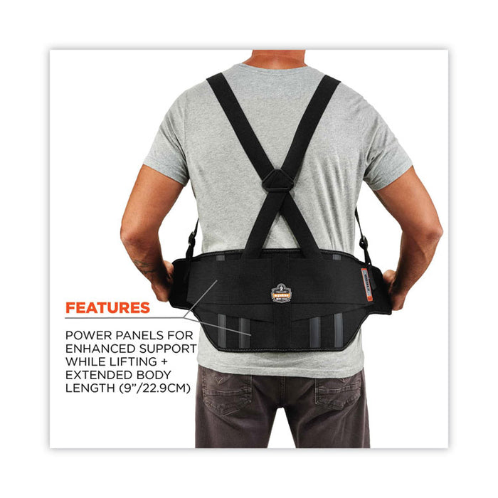 ProFlex 1600 Standard Elastic Back Support Brace, 4X-Large, 52" to 58" Waist, Black