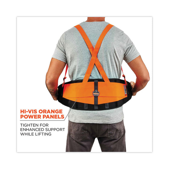 ProFlex 100HV Economy Hi-Vis Spandex Back Support Brace, Small, 25" to 30" Waist, Black/Orange