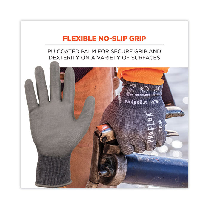 ProFlex 7044 ANSI A4 PU Coated CR Gloves, EN388: 4X42D, 9" Long, Large, Gray, 12 Pairs
