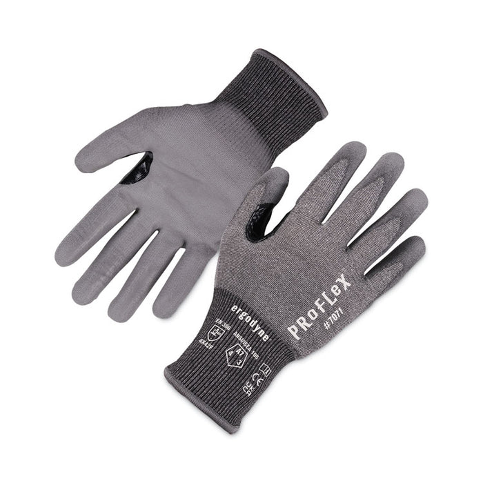 ProFlex 7071 ANSI A7 PU Coated CR Gloves, EN388: 4X42F, 9" Long, Large, Gray, Pair