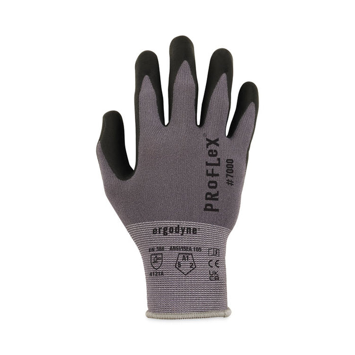 ProFlex 7000 Nitrile-Coated Gloves Microfoam Palm, EN388: 4121A, 9" Long, X-Large, Gray, Pair