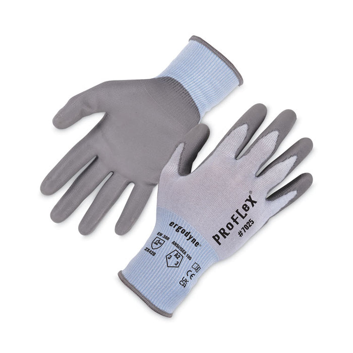 ProFlex 7025 ANSI A2 PU Coated CR Gloves, EN388: 2X42B, 9" Long, Small, Blue, 12 Pairs