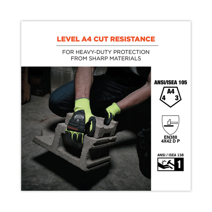 ProFlex 7141 ANSI A4 DIR Nitrile-Coated CR Gloves, EN388: 4X42DP, 9" Long, X-Large, Lime, 72 Pairs/Carton