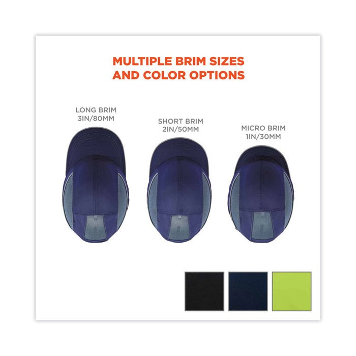 Skullerz 8950 Bump Cap, Short Front Brim, XXX-Small to Large (Up to 7.5), 0.01" Insert, Lime