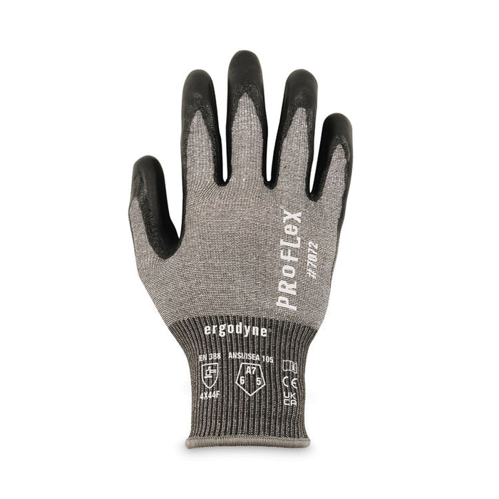 ProFlex 7072 ANSI A7 Nitrile-Coated CR Gloves, EN388: 4X44F, 9" Long, X-Large, Gray, 12 Pairs