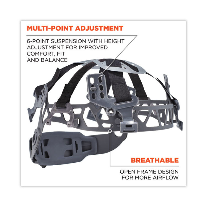 Skullerz 8975V Class C Safety Helmet with 8991 Clear Visor Kit, Vented, 6-Point Ratchet Suspension, One Size Fits Most, White