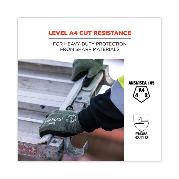 ProFlex 7042 ANSI A4 Nitrile-Coated CR Gloves, EN388: 4X41D, 9" Long, XX-Large, Green, Pair