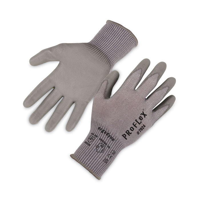 ProFlex 7024 ANSI A2 PU Coated CR Gloves, EN388: 4X42B, 9" Long, XX-Large, Gray, Pair