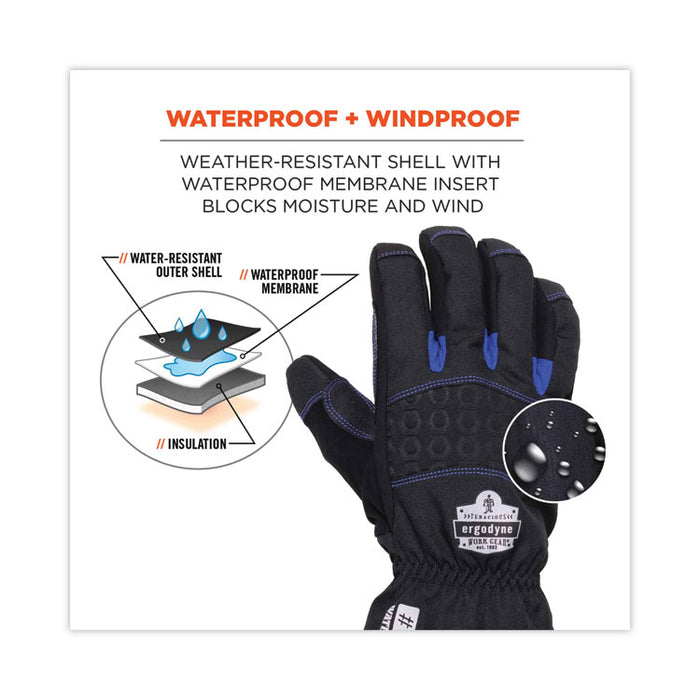 ProFlex 819WP Extreme Thermal WP Gloves, EN388: 4222B, 9" Long, X-Large, Black, Pair