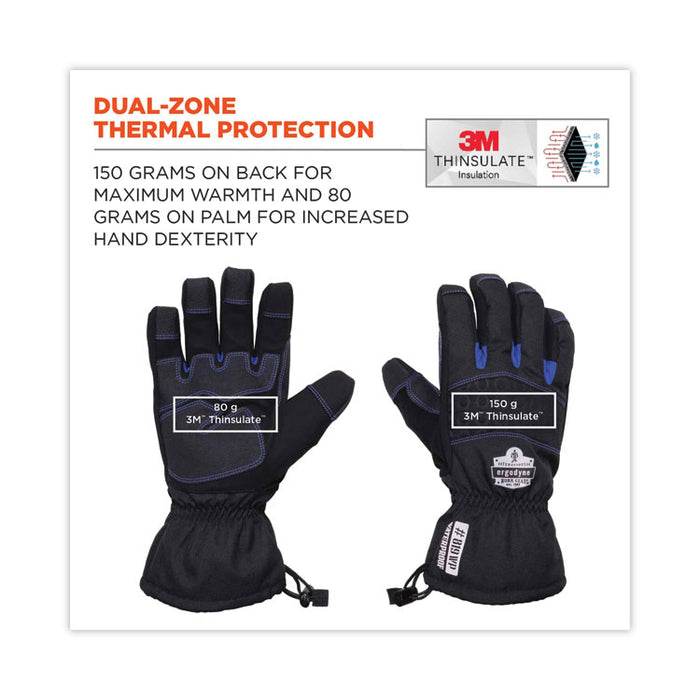 ProFlex 819WP Extreme Thermal WP Gloves, EN388: 4222B, 9" Long, Large, Black, Pair