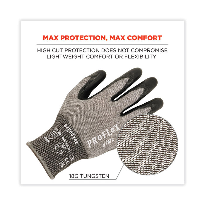 ProFlex 7072 ANSI A7 Nitrile-Coated CR Gloves, EN388: 4X44F, 9" Long, Medium, Gray, 12 Pairs