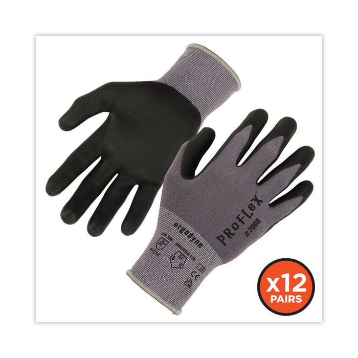 ProFlex 7000 Nitrile-Coated Gloves Microfoam Palm, EN388: 4121A, 9" Long, Large, Gray, 12 Pairs