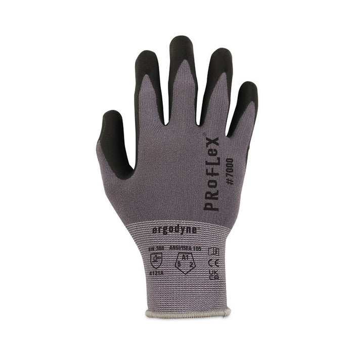 ProFlex 7000 Nitrile-Coated Gloves Microfoam Palm, EN388: 4121A, 9" Long, Medium, Gray, Pair