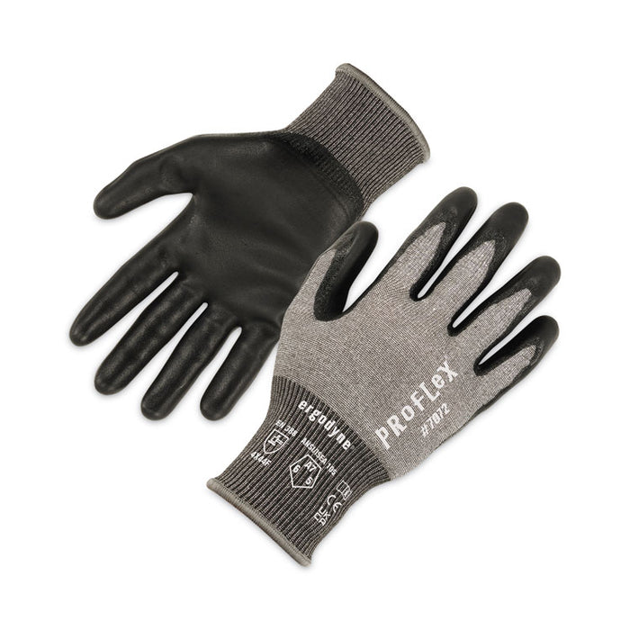 ProFlex 7072 ANSI A7 Nitrile-Coated CR Gloves, EN388: 4X44F, 9" Long, Large, Gray, 12 Pairs
