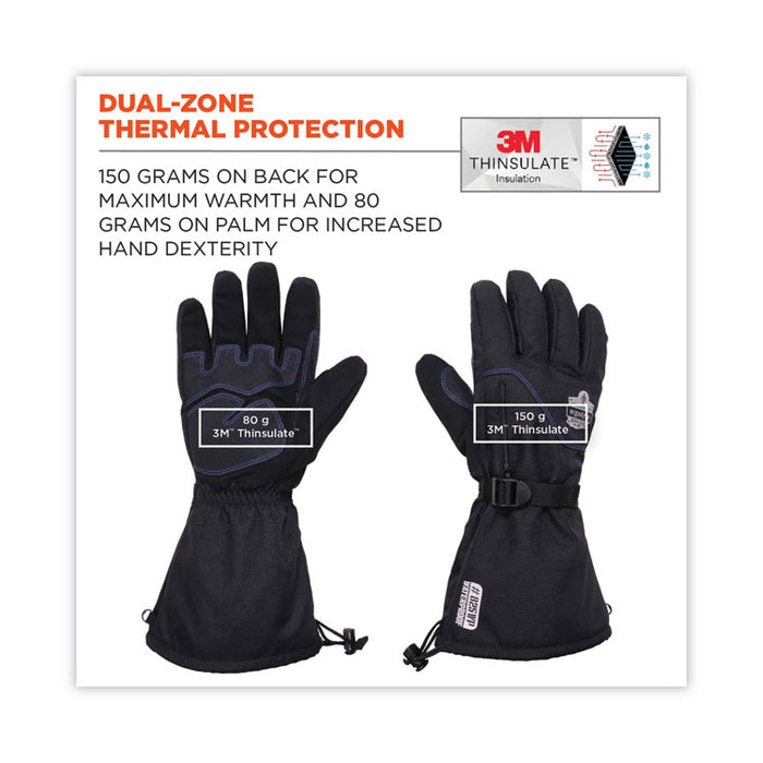 ProFlex 825WP Thermal Waterproof Winter Work Gloves, Small, Black, Pair