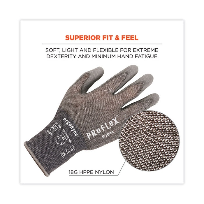 ProFlex 7044 ANSI A4 PU Coated CR Gloves, EN388: 4X42D, 9" Long, X-Large, Gray, Pair