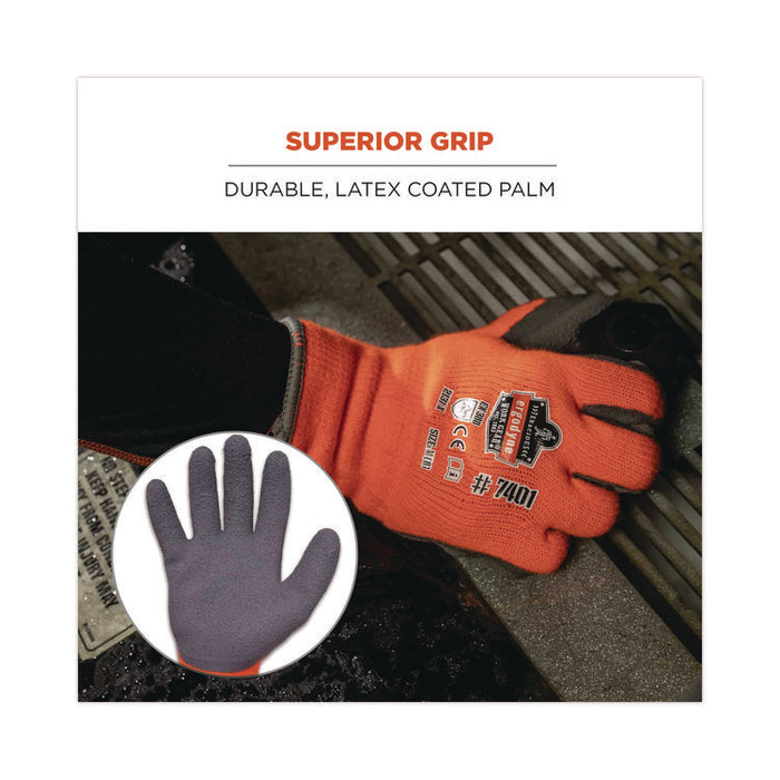 ProFlex 7401-CASE Coated Lightweight Winter Gloves, EN388: 2131X, 9" Long, X-Large, Orange, Pair