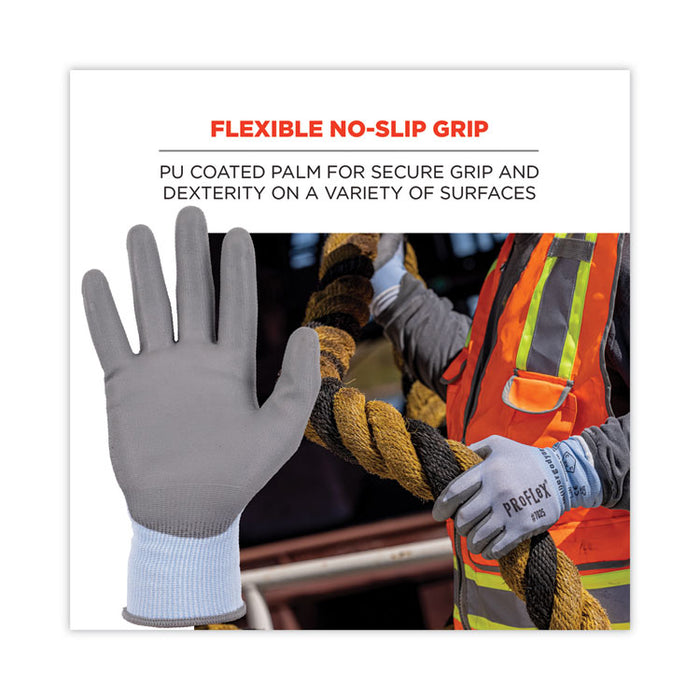 ProFlex 7025 ANSI A2 PU Coated CR Gloves, EN388: 2X42B, 9" Long, X-Large, Blue, Pair