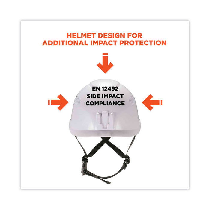 Skullerz 8975V Class C Safety Helmet with 8991 Smoke Visor Kit, Vented, 6-Point Ratchet Suspension, One Size Fits Most, White