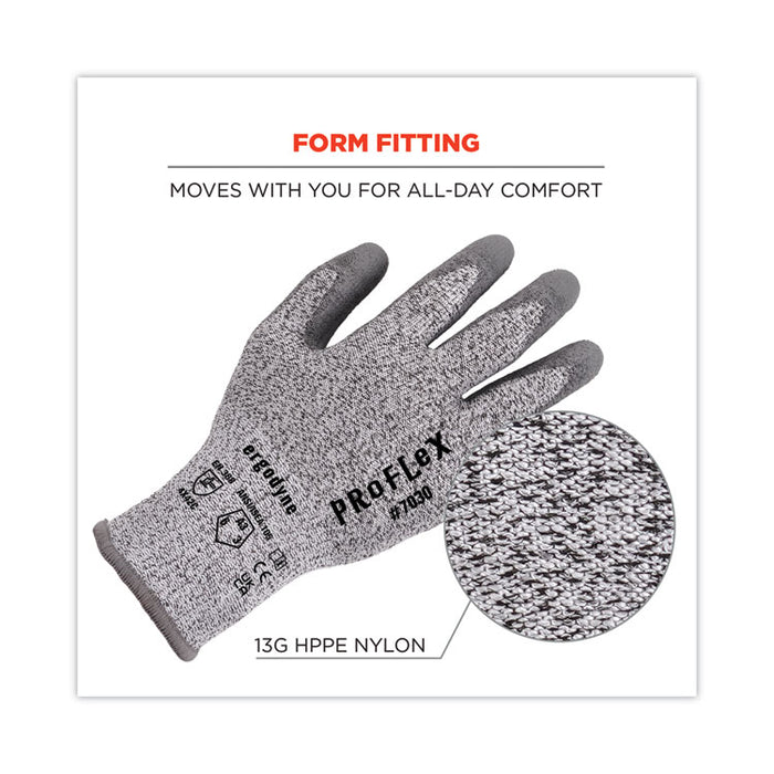 ProFlex 7030 ANSI A3 PU Coated CR Gloves, EN388: 4X42C, 9" Long, X-Large, Gray, 12 Pairs