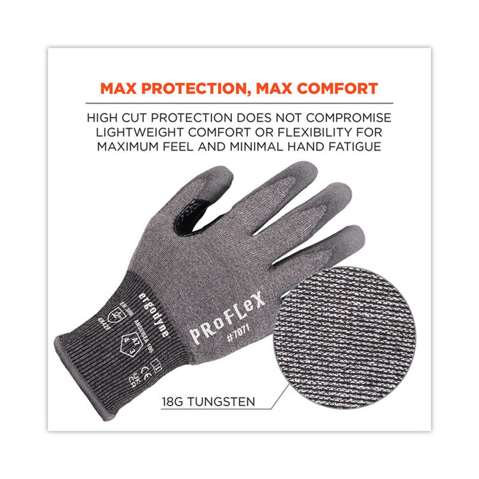 ProFlex 7071 ANSI A7 PU Coated CR Gloves, EN388: 4X42F, 9" Long, XX-Large, Gray, Pair