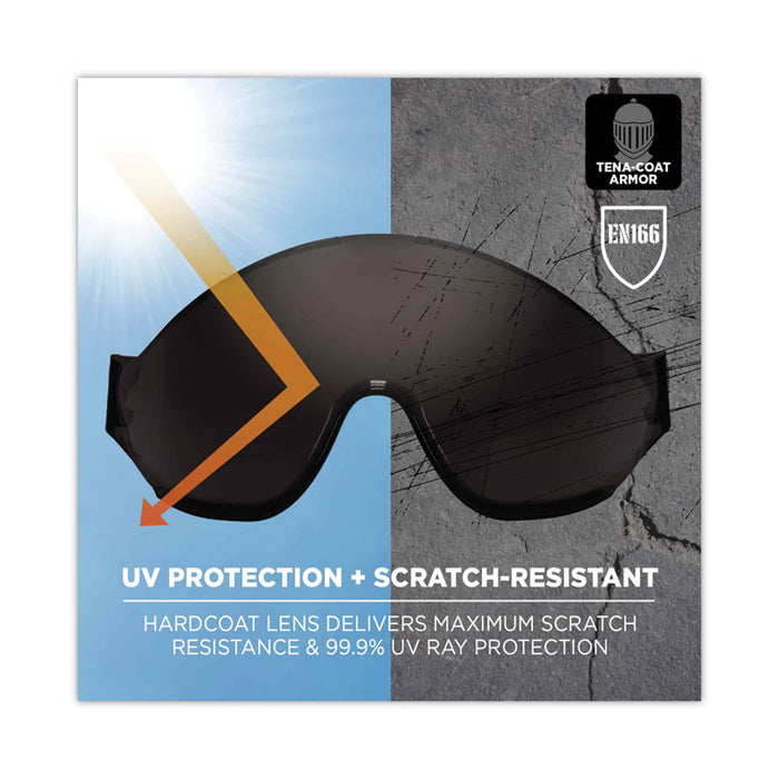 Skullerz 8991 Safety Helmet Visor, Polycarbonate, 6 x 12 x 4, Smoke