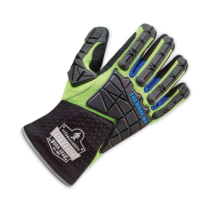 ProFlex 925WP Performance Dorsal Impact-Reducing Thermal Waterproof Gloves, EN388: 3323XP, Small, Black/Lime, Pair