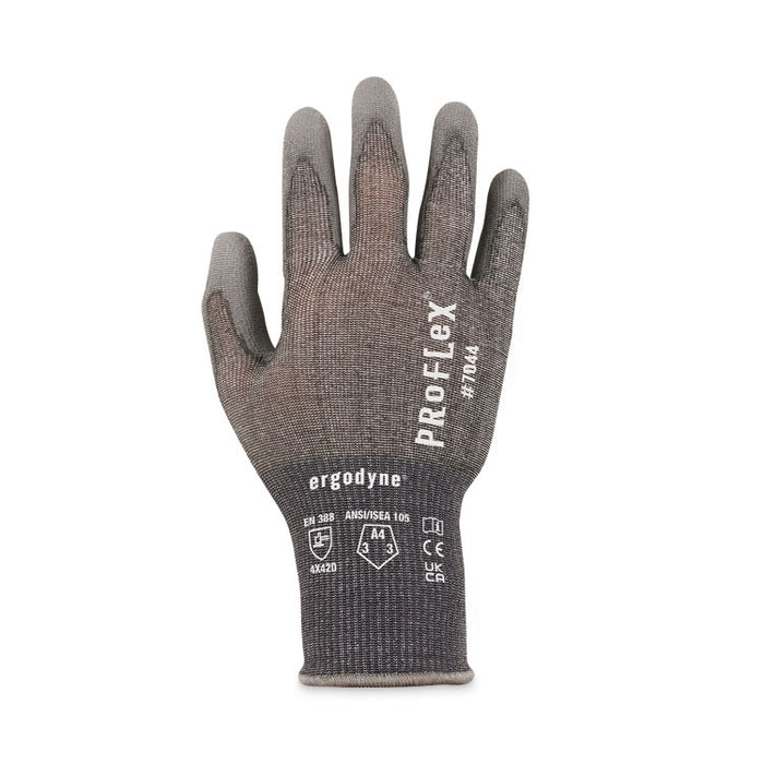ProFlex 7044 ANSI A4 PU Coated CR Gloves, EN388: 4X42D, 9" Long, X-Large, Gray, 12 Pairs