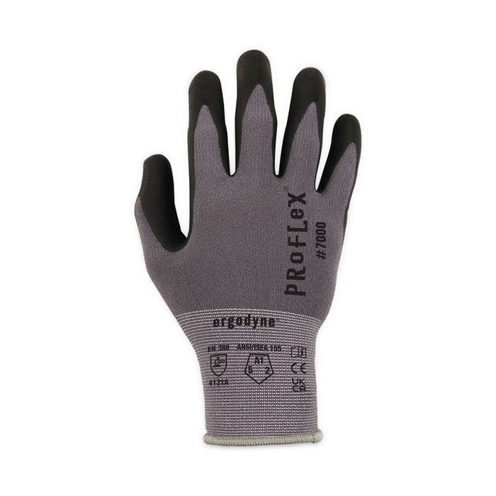 ProFlex 7000 Nitrile-Coated Gloves Microfoam Palm, EN388: 4121A, 9" Long, Large, Gray, Pair