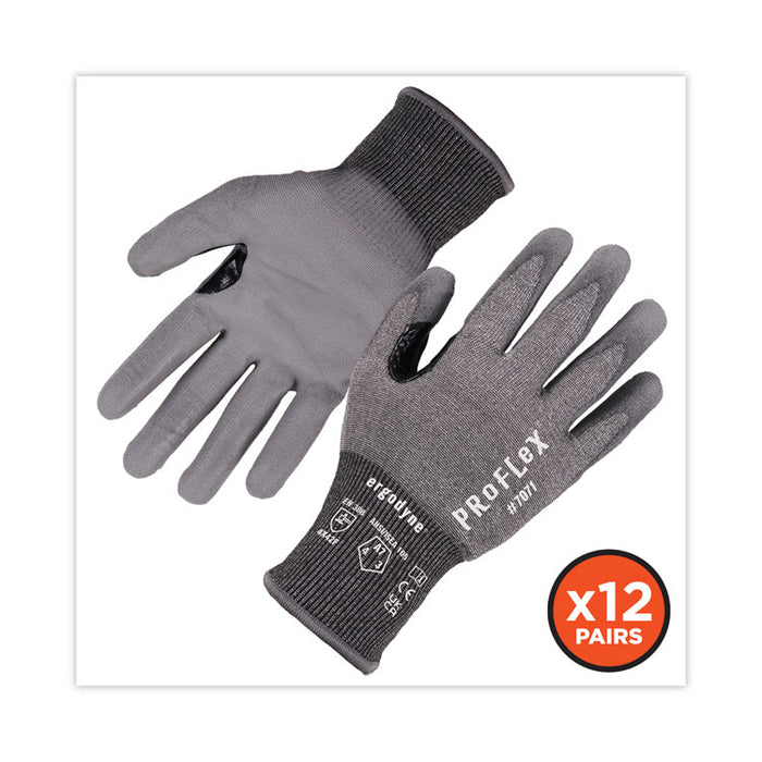 ProFlex 7071 ANSI A7 PU Coated CR Gloves, EN388: 4X42F, 9" Long, XX-Large, Gray, 12 Pairs