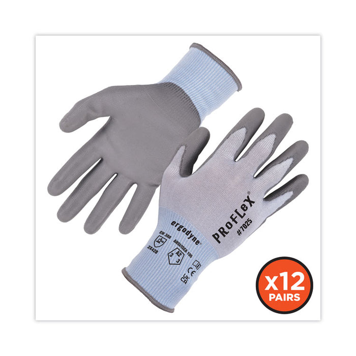 ProFlex 7025 ANSI A2 PU Coated CR Gloves, EN388: 2X42B, 9" Long, Large, Blue, 12 Pairs