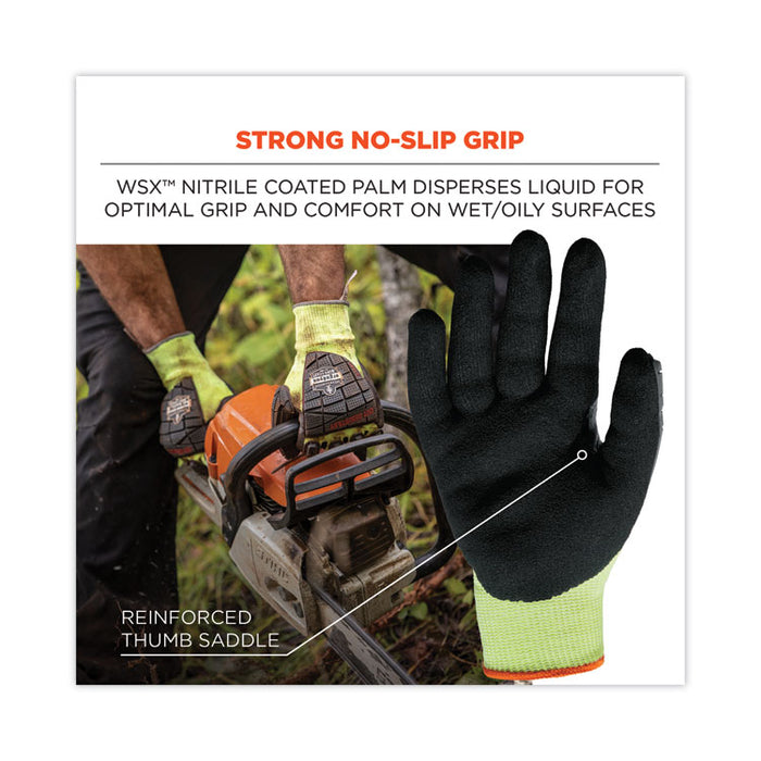 ProFlex 7141 ANSI A4 DIR Nitrile-Coated CR Gloves, EN388: 4X42DP, 9" Long, XX-Large, Lime, Pair