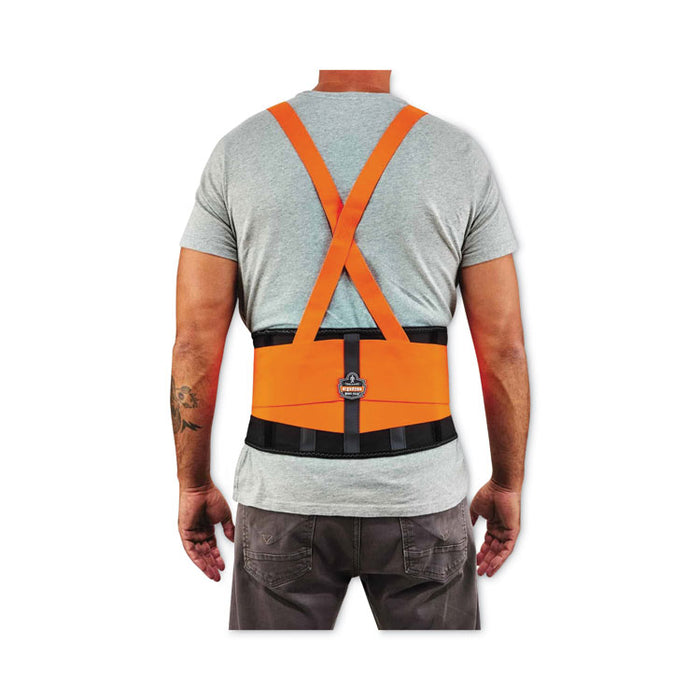 ProFlex 100HV Economy Hi-Vis Spandex Back Support Brace, Medium, 30" to 34" Waist, Black/Orange