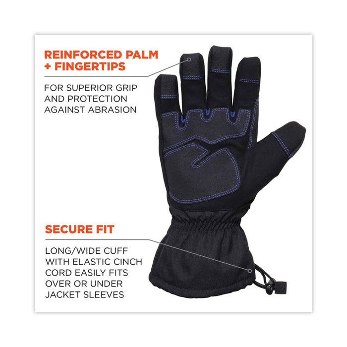 ProFlex 819WP Extreme Thermal WP Gloves, EN388: 4222B, 9" Long, Medium, Black, Pair
