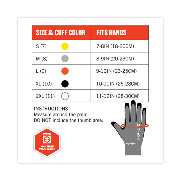 ProFlex 7072 ANSI A7 Nitrile-Coated CR Gloves, EN388: 4X44F, 9" Long, Large, Gray, 12 Pairs
