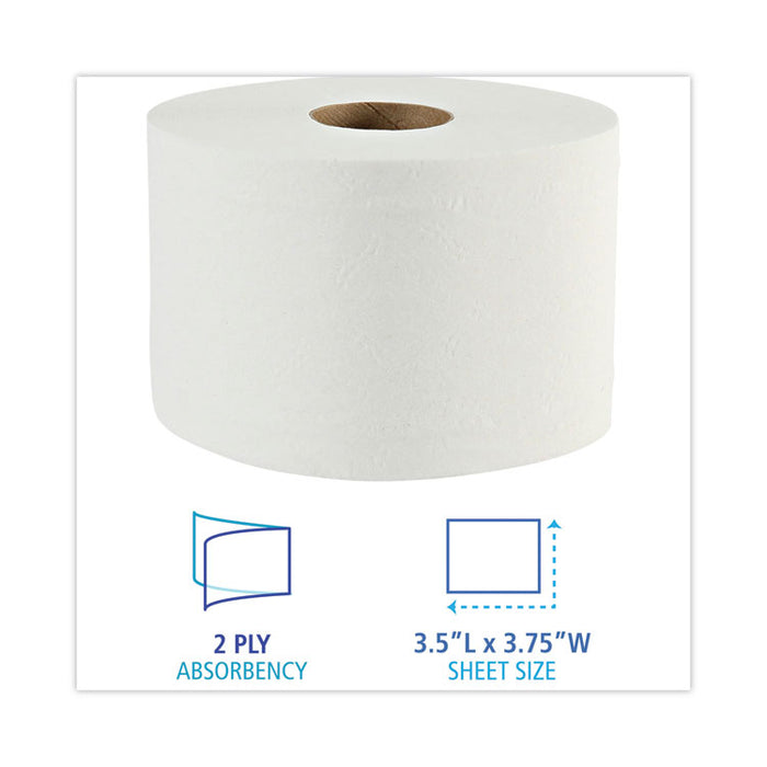 Boardwalk Green Xtra Controlled Bath Tissue, Septic Safe, 2-Ply, White, 1,000 Sheets/Roll, 36 Rolls/Carton, 48 Cartons/Pallet