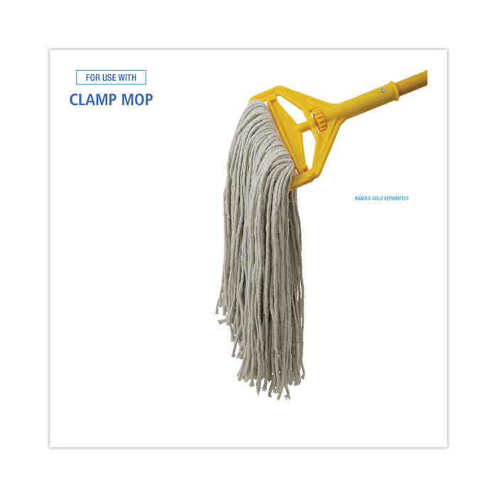 Premium Cut-End Wet Mop Heads, Cotton, 20 oz, White, 12/Carton