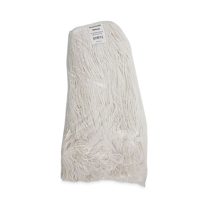 Pro Loop Web/Tailband Wet Mop Head, Rayon, 24 oz, White, 12/Carton