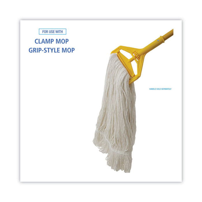 Pro Loop Web/Tailband Wet Mop Head, Rayon, 24 oz, White